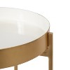 Kate and Laurel Nira Round Metal Side Table, 15x15x24, White and Gold - 4 of 4