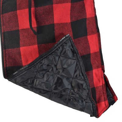 Burnside Men's Quilted Lined Zip Front Flannel Hoodie Red Buffalo Plaid X-Large — фото 2