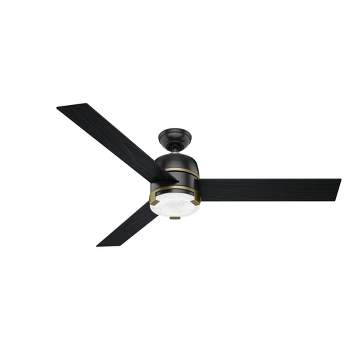 60" Bureau Ceiling Fan with Remote Black (Includes LED Light Bulb) - Hunter Fan