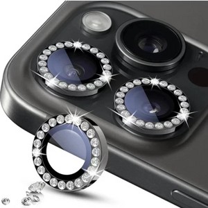 Entronix Camera Lens Protector Compatible with iPhone 17 Pro/17 Pro Max - Luxury Diamond Metal Cover - 1 of 4