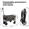 RISOKEYS Foldable Beach Wagon Cart-Lightweight & Collapsible Design with All-Terrain Wheels Load Bearing 225lbs for Camping,Outdoor - 3 of 4
