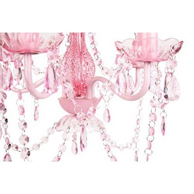 Tadpoles 5-Bulb Vintage Chandelier - Pink Sapphire | 20" x 18" x 17" | Uses Five 25-Watt E12 Candelabra Bulbs