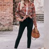 Clearlove Womens Fashion Shacket Casual Jacket Plaid Button Down Long Sleeve Shirt Fall Winter Outfits - 3 of 4