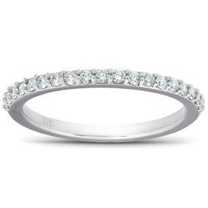 Pompeii3 1/4Ct Diamond Ring Matching Engagement Band 14k White Gold - 1 of 4