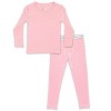 Bellabu Bear Baby Dusty Rose Bamboo Kids Pajamas - 2 of 4