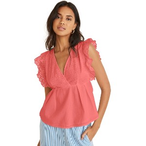 VENUS Womens Eyelet Ruffle Tank - 1 of 4