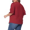 Agnes Orinda Women's Plus Size V Neck Puff Ruffle Sleeves Dressy Casual Summer Blouse - 4 of 4