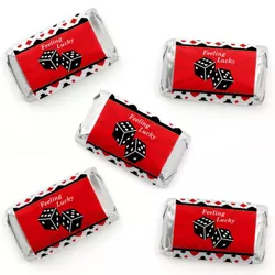 Big Dot of Happiness Las Vegas - Mini Candy Bar Wrapper Stickers - Casino Party Small Favors - 40 Count