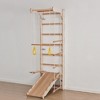 7-in-1 Jungle Gym for Toddlers, Indoor Climber Playset with Plate Swing Slide Rings, Wall Mouted Wooden Play Gym for Boys Girls Birthday Gifts - 2 of 4