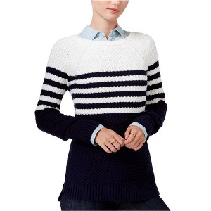 maison Jules Womens Cross-Stitch Knit Sweater - 1 of 1