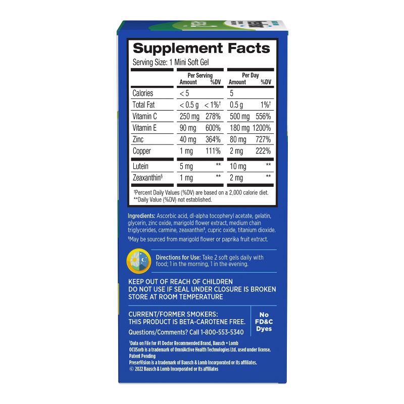 PreserVision AREDS 2 Formula Eye Vitamin & Mineral Supplement Softgels - 90ct, 5 of 9
