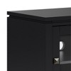 48" Solid Wood TV Media Stand with Handcrafted Black Painted Finish and Tempered Glass Doors for Living Room and Bedroom - 2 of 4