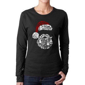 LA Pop Art Santa Pics - Women's Word Art Long Sleeve T-Shirt - 1 of 4