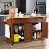 Wood Top Kitchen Island Cart with Wheels, Drawers, Spice Rack, Rolling Storage Cabinet for Kitchen or Dining-The Pop Home - 2 of 4