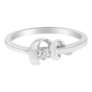 10K White Gold Diamond Promise Ring - 1 of 4