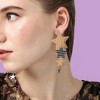 SOHI Women's Gold Star Drop Earrings - 3 of 3
