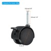 Unique Bargains Nylon Furniture Replacement 360 Degree Swivel Stem Casters with Brake - 2 of 4