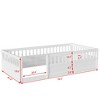 CAVINAS Twin Size Wood Montessori Bed,Modern Floor with Safety Fence and Door Bed,Toddler Bed for Bedroom - 3 of 4