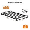 Twin Size Bed Frame, Metal Low Platform Bed Frame, with Wavy Pattern, Metal Slat Support - 2 of 4