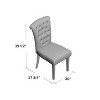Vynxaria French Country KD Dining Chair Set - Elegant Upholstered Chairs with Weathered Finish - 3 of 4