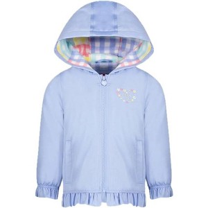 LONDON FOG Girls Lightweight Fleece Lined Hooded Spring Jacket - 1 of 3