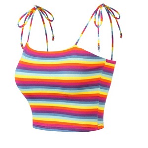 Allegra K Women's Tie Spaghetti Straps Sleeveless Summer Crop Cami Top - 1 of 4