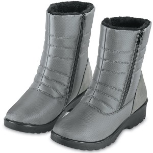 Collections Etc Quilted Nylon Zipper Boots - 1 of 4