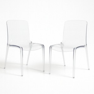 LeisureMod Murray Plastic Dining Chair Set of 2 with Waterfall Edge Design, Stackable and Lightweight for Kitchen, Dining Room, Lounge, or Balcony Use - 1 of 4