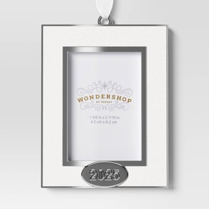 3.5" Glittered Metal Picture Frame Christmas Tree Ornament - Wondershop™ - 1 of 3