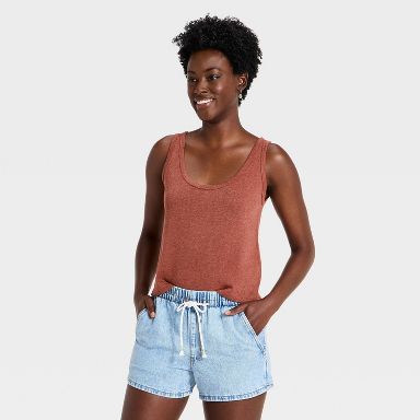 Women's Slub Knit Tank Top - Universal Thread™ Brown XS
