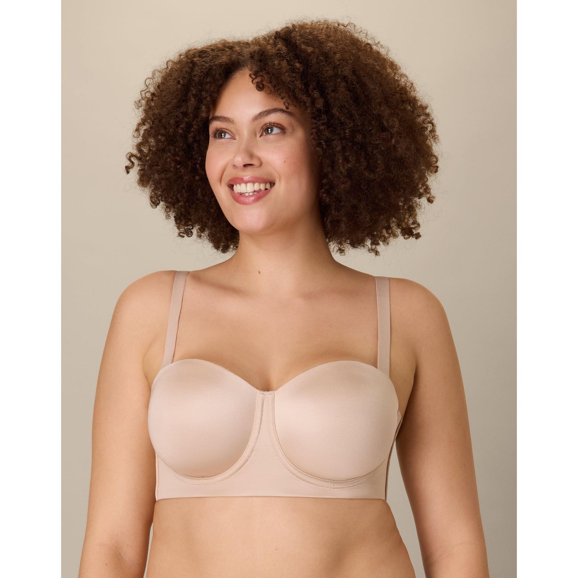 Playtex Full-Coverage Strapless Bra with Convertible Straps, Moisture-Wicking  Almond 36DDD Women's