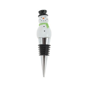 Unique Bargains Christmas Snowman Bottle Stopper Aluminum Alloy Resin TPR 1 Pc - 1 of 3