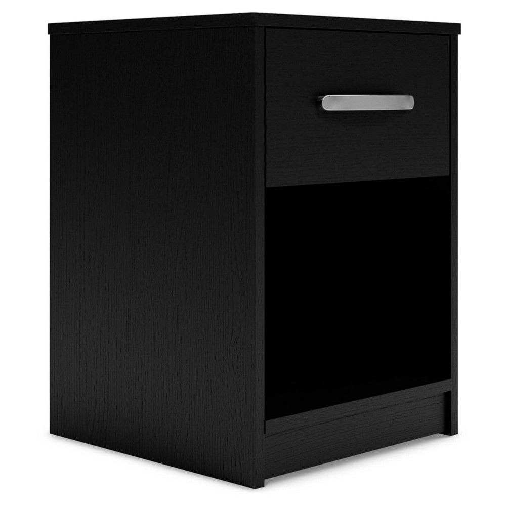 Photos - Storage Сabinet Finch Nightstand Black/Gray: Modern Design, Metal Hardware, Storage Shelf - Signature Design by Ashley