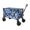 HTUTWOO Collapsible Folding Outdoor Utility Cart Wagon With Bonus Picnic Mat - All-Terrain Beach Wheels, Drink Holders Holds Up To 480 Pounds - 3 of 4