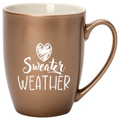 Elanze Designs Sweater Weather Bronze 10 ounce New Bone China Coffee Cup Mug