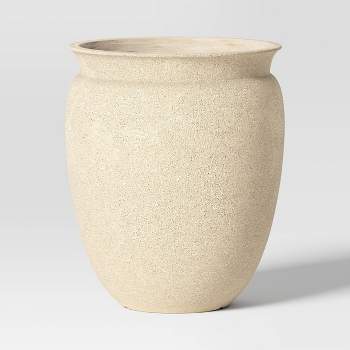 Plastic Outdoor Planter Pot Cream - Threshold™ designed with Studio McGee