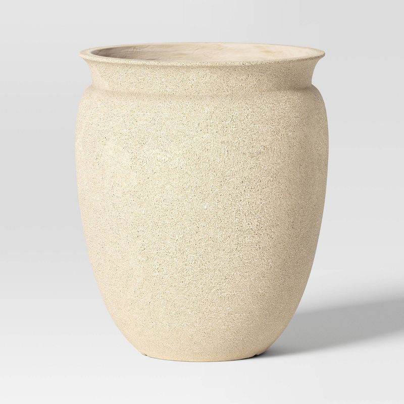 Plastic Outdoor Planter Pot Cream - Threshold™ designed with Studio McGee, 1 of 6