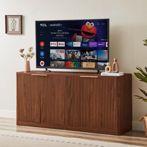 59" Modern Curved Wave Sideboard TV Stand,4-Door Storage Buffet Cabinet for Living Room Kitchen Bedroom-Baofuwish - 1 of 4
