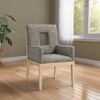 Meridian Furniture,Gwendolyn Linen Textured Fabric Dining Arm Chair - 2 of 4