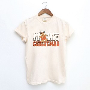 Simply Sage Market Women's Merry Christmas Gingerbread Short Sleeve Garment Dyed Tee - 1 of 4