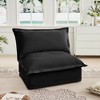 Vynxaria Modern Armless Sofa Black Chenille, Removable Covers, High-Density Foam (No Springs), Sturdy Wood Frame (300lbs/Seat) - 4 of 4