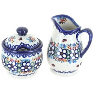 Blue Rose Polish Pottery 1583 Vena Cream & Sugar Set - 1 of 1