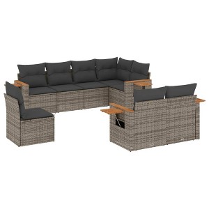 vidaXL Garden Sofa Set Grey PE rattan Large Modular Garden Sofa Set - 1 of 4