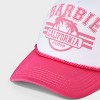 Girls' Barbie California Trucker Hat - Pink: Adjustable Snapback, Midweight Twill, Typography Pattern, Machine Washable - 3 of 3