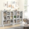 Tangkula 9-Cube Open Bookcase 3-Tier Floor Standing Bookshelf with 4 Slanted Legs 6 Removable Shelves Brown/White - 3 of 4