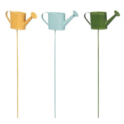 Transpac Metal Watering Can Pick Set of 3 Home Decorations Spring