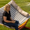 Sunnydaze Heavy-Duty Quilted 2-Person Hammock with Curved Bamboo Spreader Bars - 450 lb Weight Capacity - 2 of 4