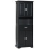 PDTEND Tall Bathroom Cabinet with Four Doors, Large Storage Space Open Shelf, Upper Storage Cabinet - 3 of 4