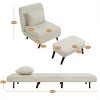 3-in-1 Linen Foldable Chaise Lounge with Adjustable Backrest and Footrest,Convertible Chair Bed for Small Spaces-The Pop Home - 4 of 4