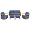 Gymojoy 5 Pieces Outdoor Patio Sofa Swivel Chair with Ottoman Set - 3 of 4